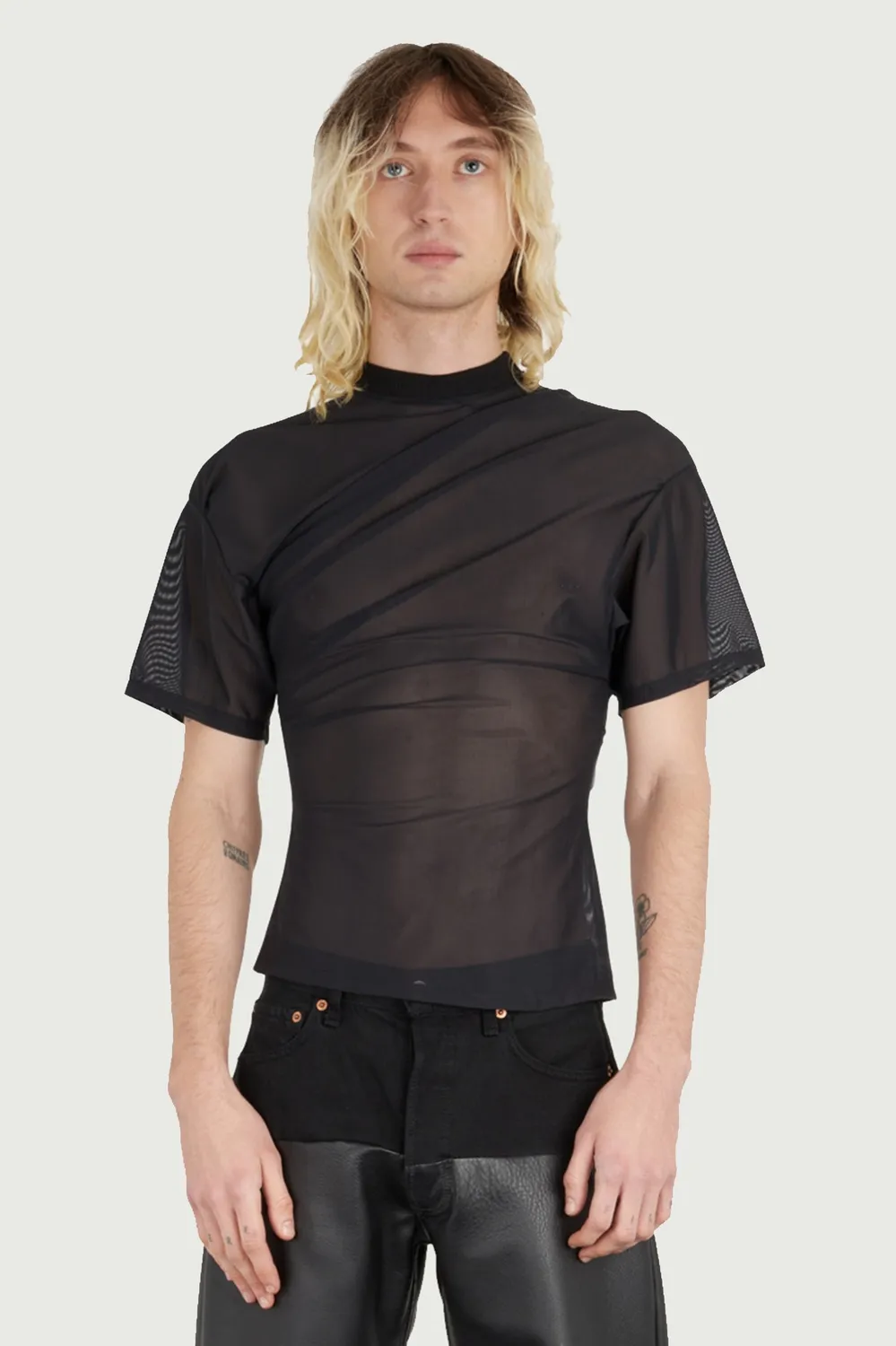 JEANNE FRIOT Wet Tee t-shirt drapé noir