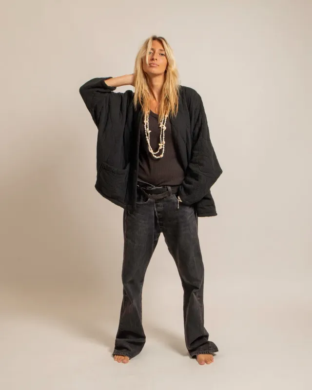 Aokyanos Chicago Noir veste kimono coton taille unique