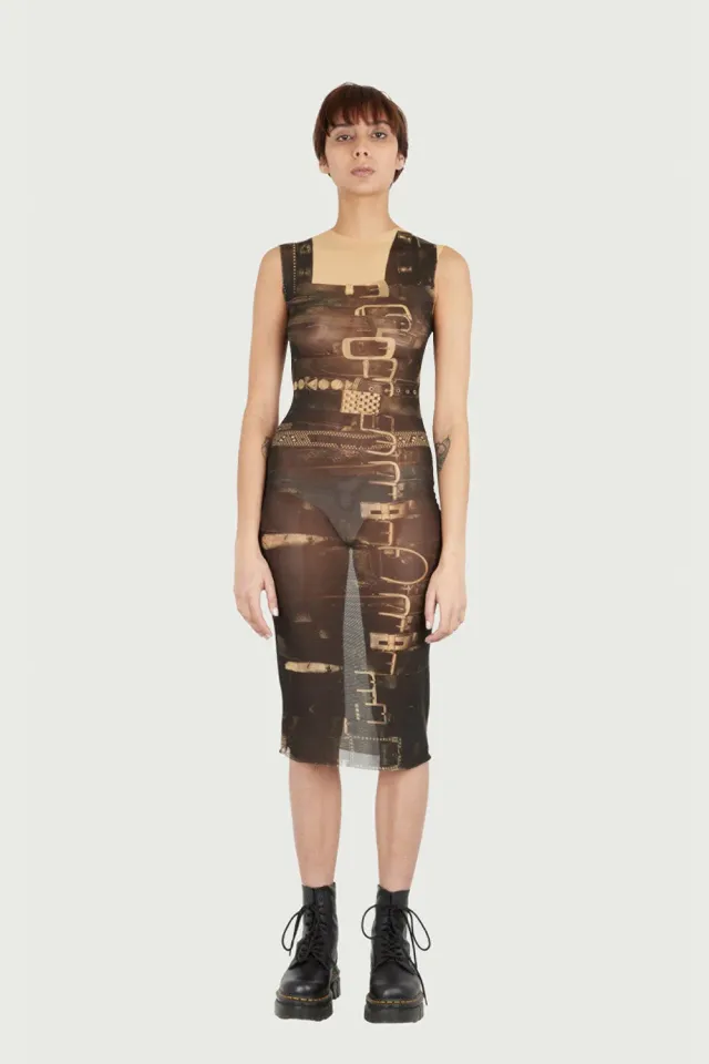 Jeanne Friot Belt robe imprimée ceinture S viscose