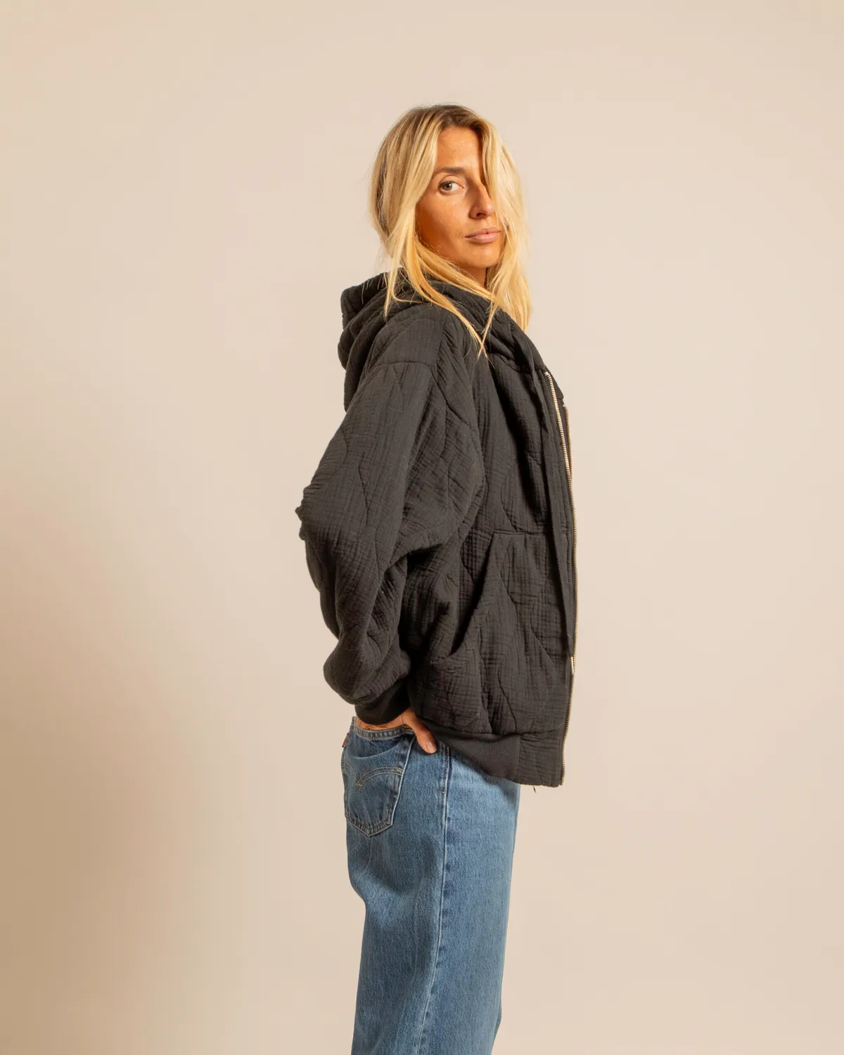 AOKYANOS Washington Noir veste à capuche coton taille unique