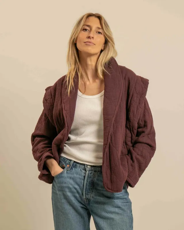 AOKYANOS San Francisco Bordeaux kimono coton taille unique