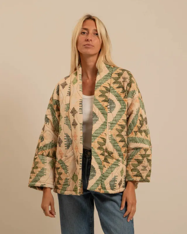 AOKYANOS Chicago Cibola Kaki kimono matelassé viscose