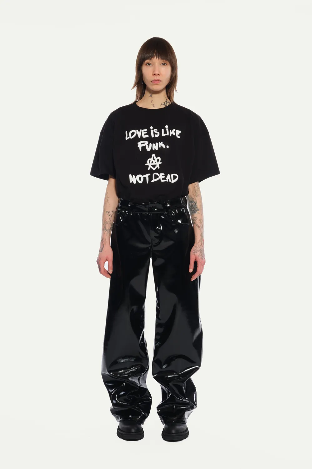 JEANNE FRIOT Vinyl Pants pantalon vinyle noir taille M