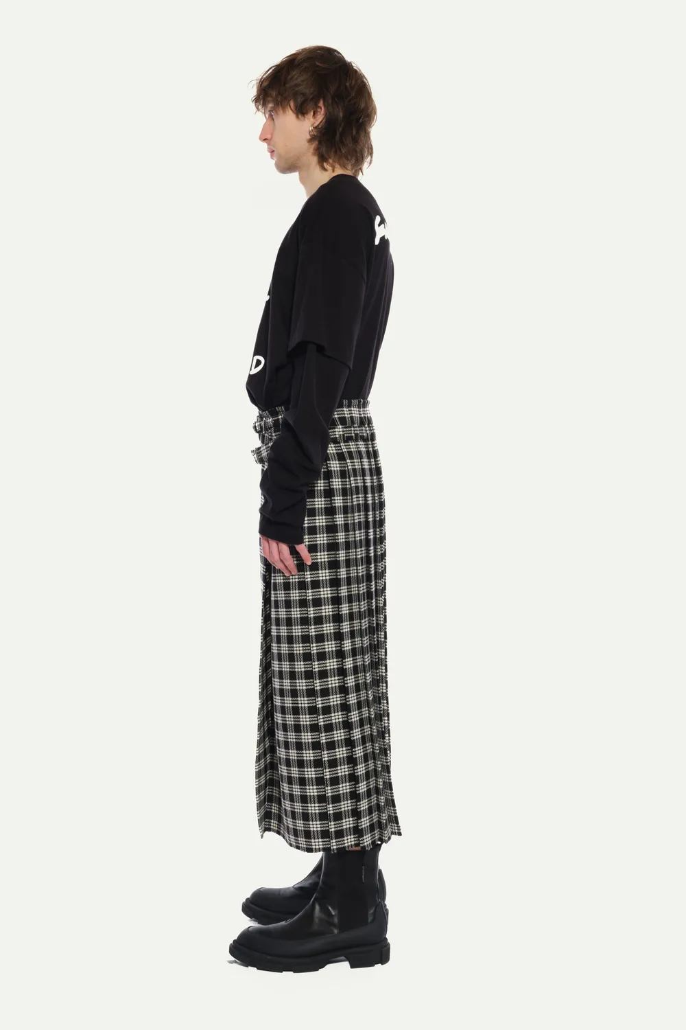 Jeanne Friot Visions Long Kilt jupe tartan noir S