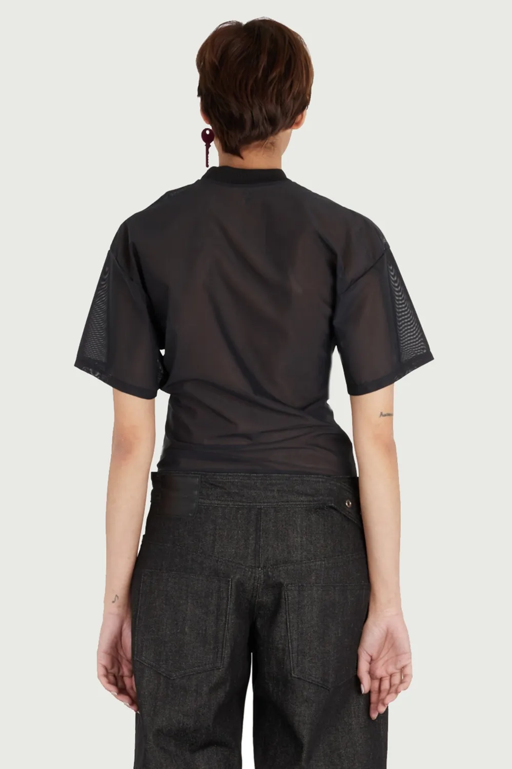 JEANNE FRIOT Wet Tee t-shirt drapé noir