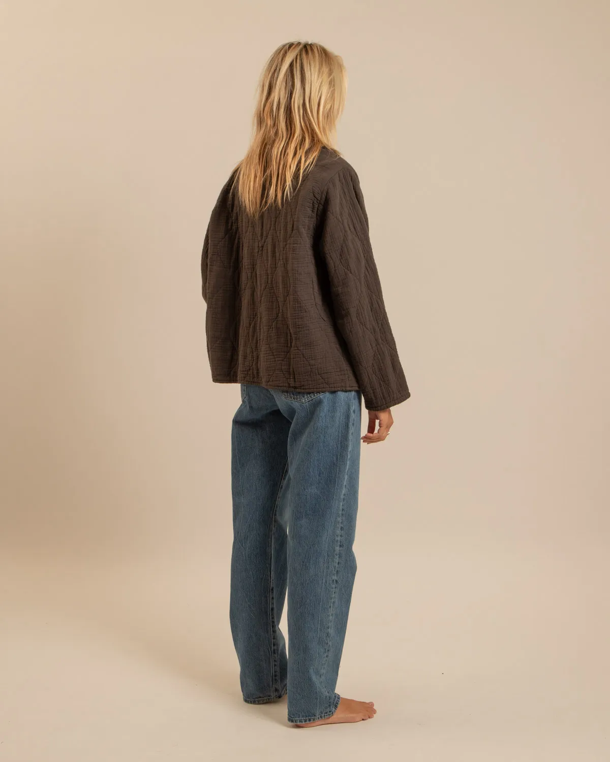 Aokyanos Cuba kimono matelassé chocolat coton