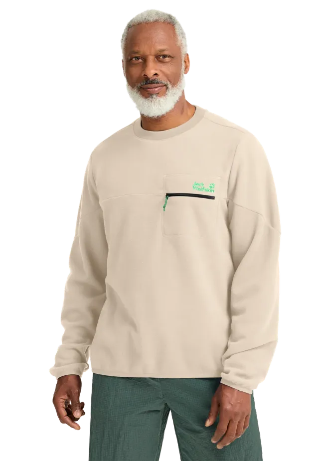 Jack Wolfskin Find the Wild sweat homme col rond poche zippée