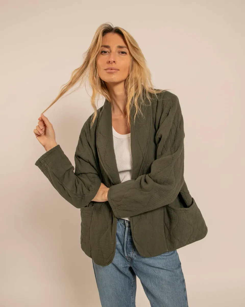 AOKYANOS Cuba Kaki kimono coton matelassé