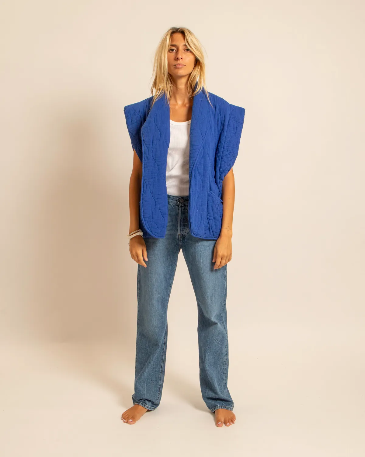 AOKYANOS Brooklyn Bleu gilet coton taille unique