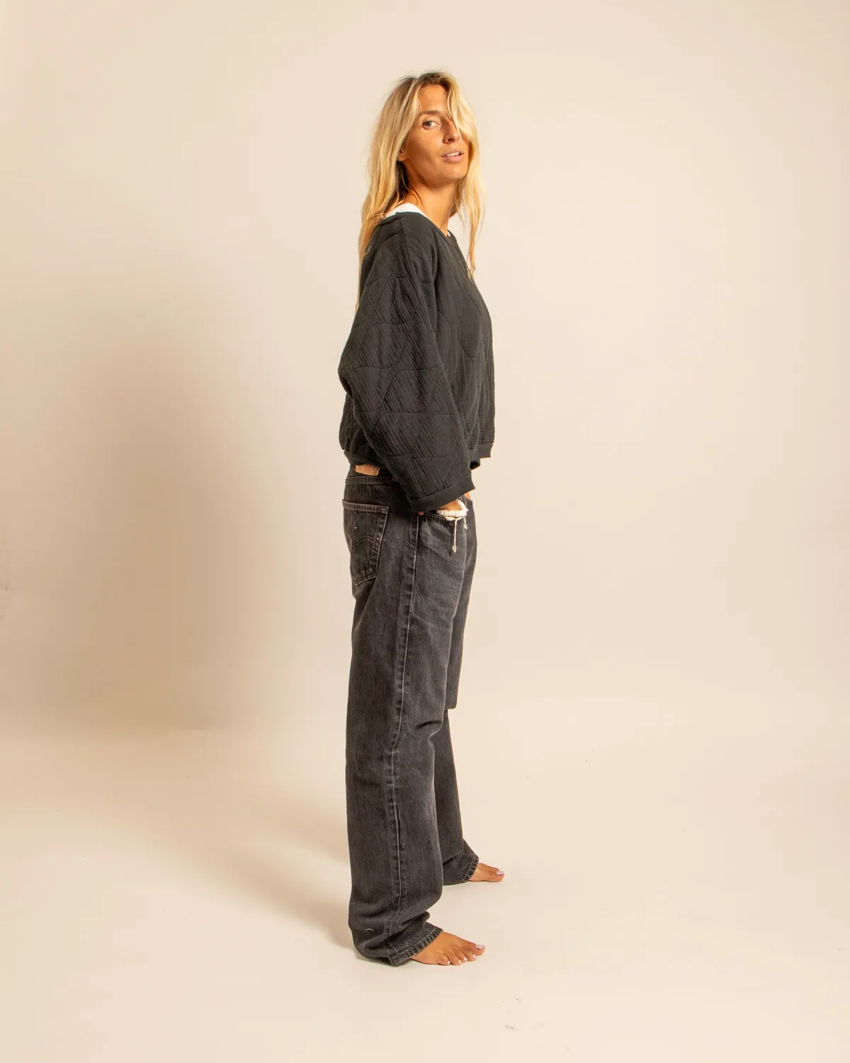 AOKYANOS Memphis Noir sweat matelassé coton