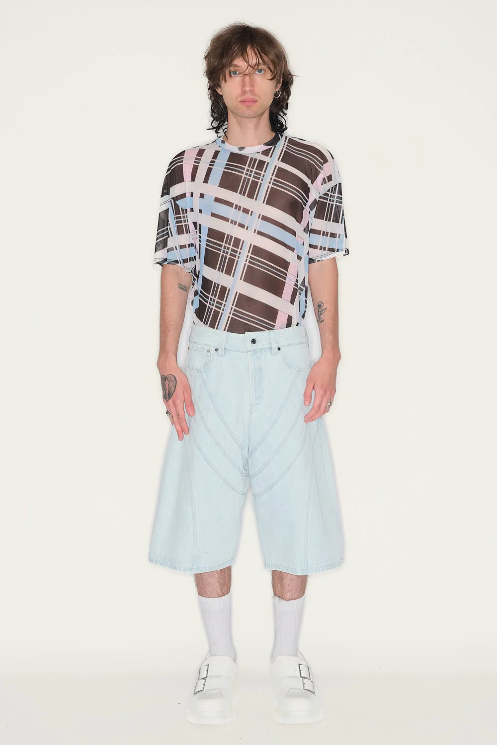JEANNE FRIOT Armour Bermuda short jean upcyclé bleu