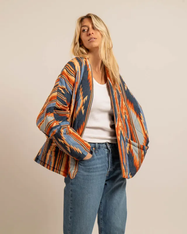 Aokyanos Chicago Koda Navy kimono matelassé viscose
