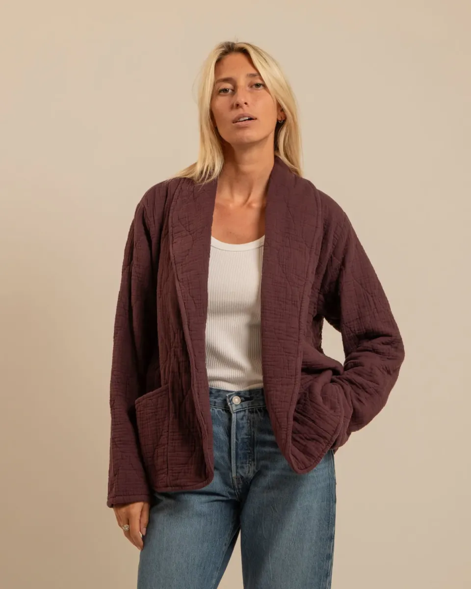 AOKYANOS Cuba Bordeaux kimono coton matelassé taille S-L