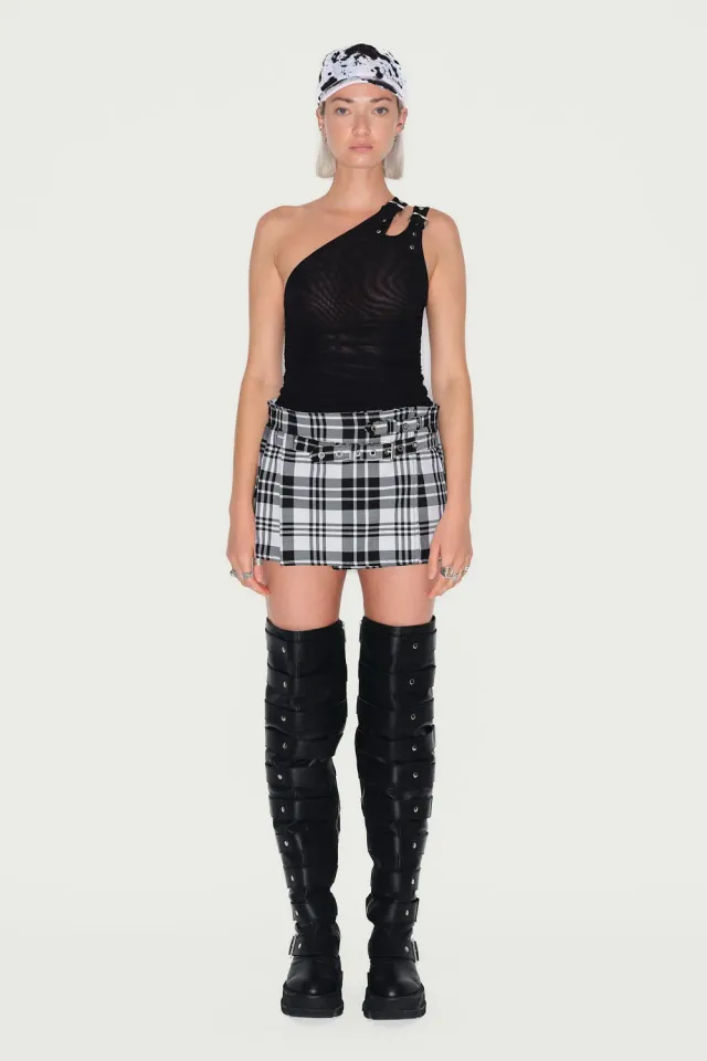JEANNE FRIOT Résistance mini kilt tartan plissé