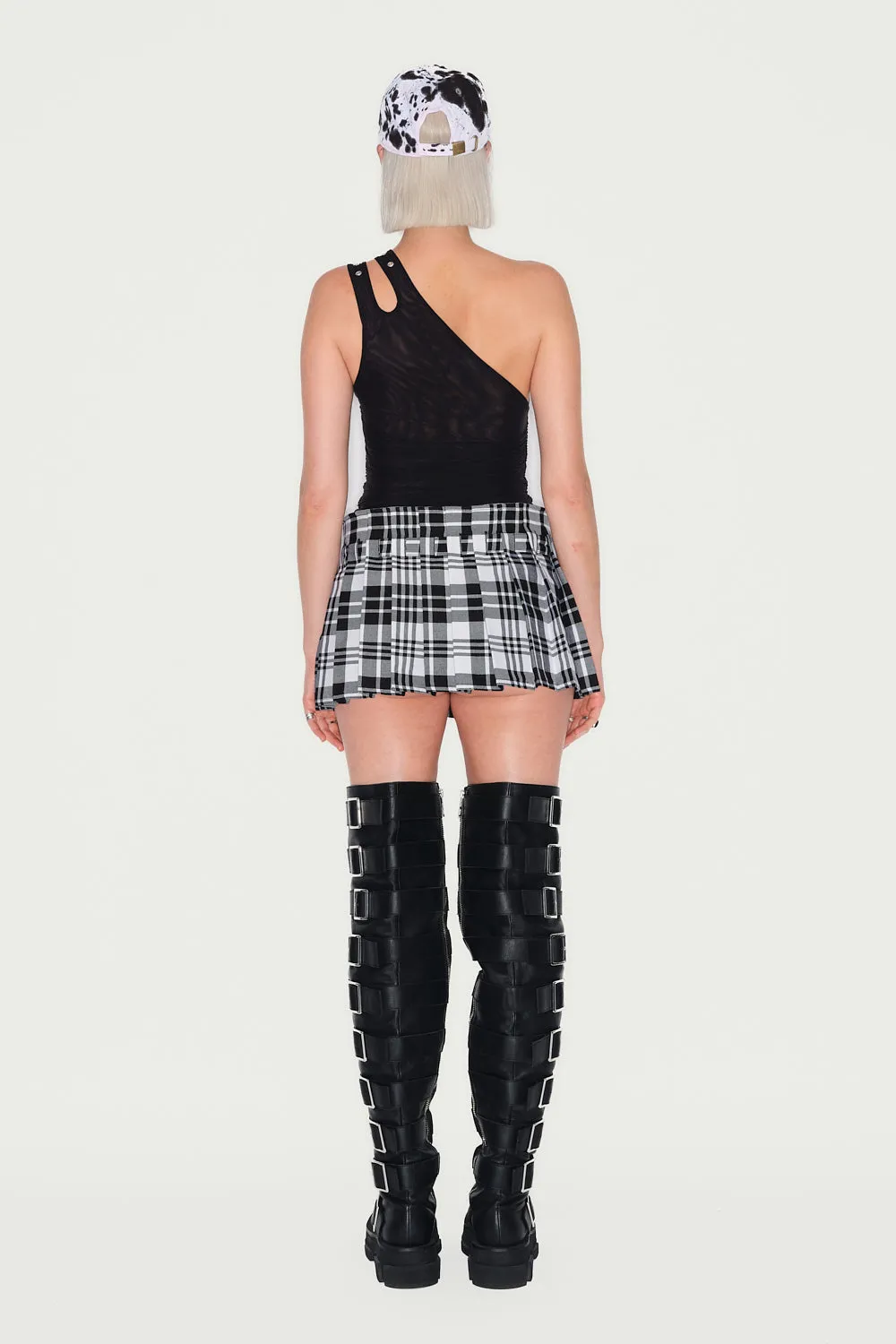 JEANNE FRIOT Résistance mini kilt tartan plissé