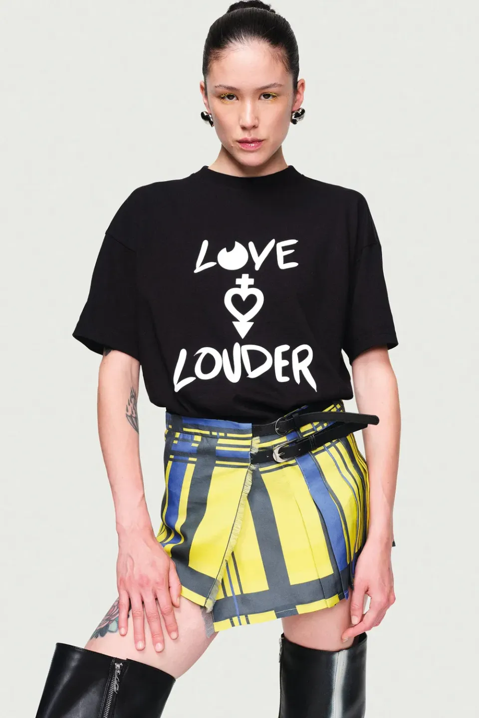 JEANNE FRIOT Love Louder tee coton recyclé blanc