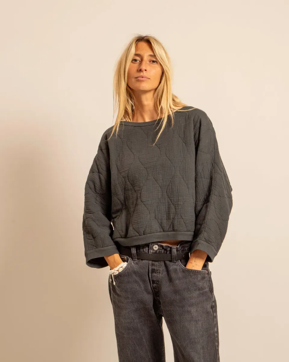 AOKYANOS Memphis sweat anthracite matelassé coton