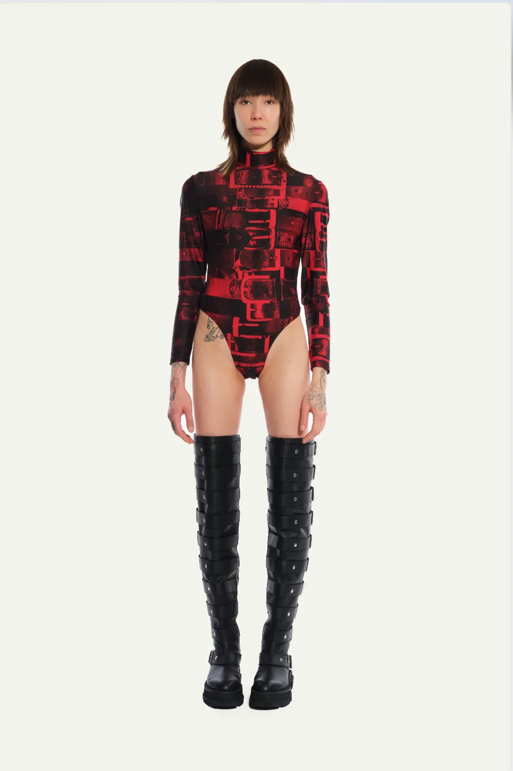 JEANNE FRIOT Cavaliere Body body rouge moulant