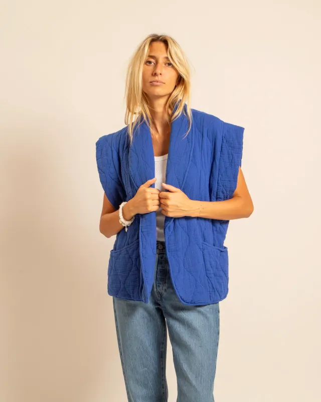 AOKYANOS Brooklyn Bleu gilet coton taille unique