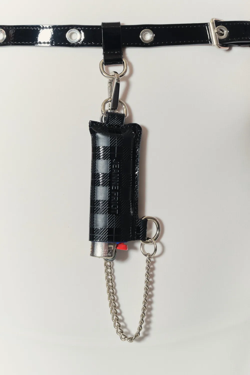 JEANNE FRIOT Lighter Holder Tartan étui briquet cuir