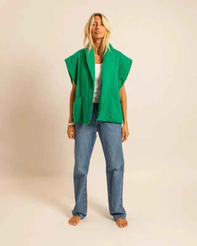 AOKYANOS Brooklyn gilet vert double gaze coton