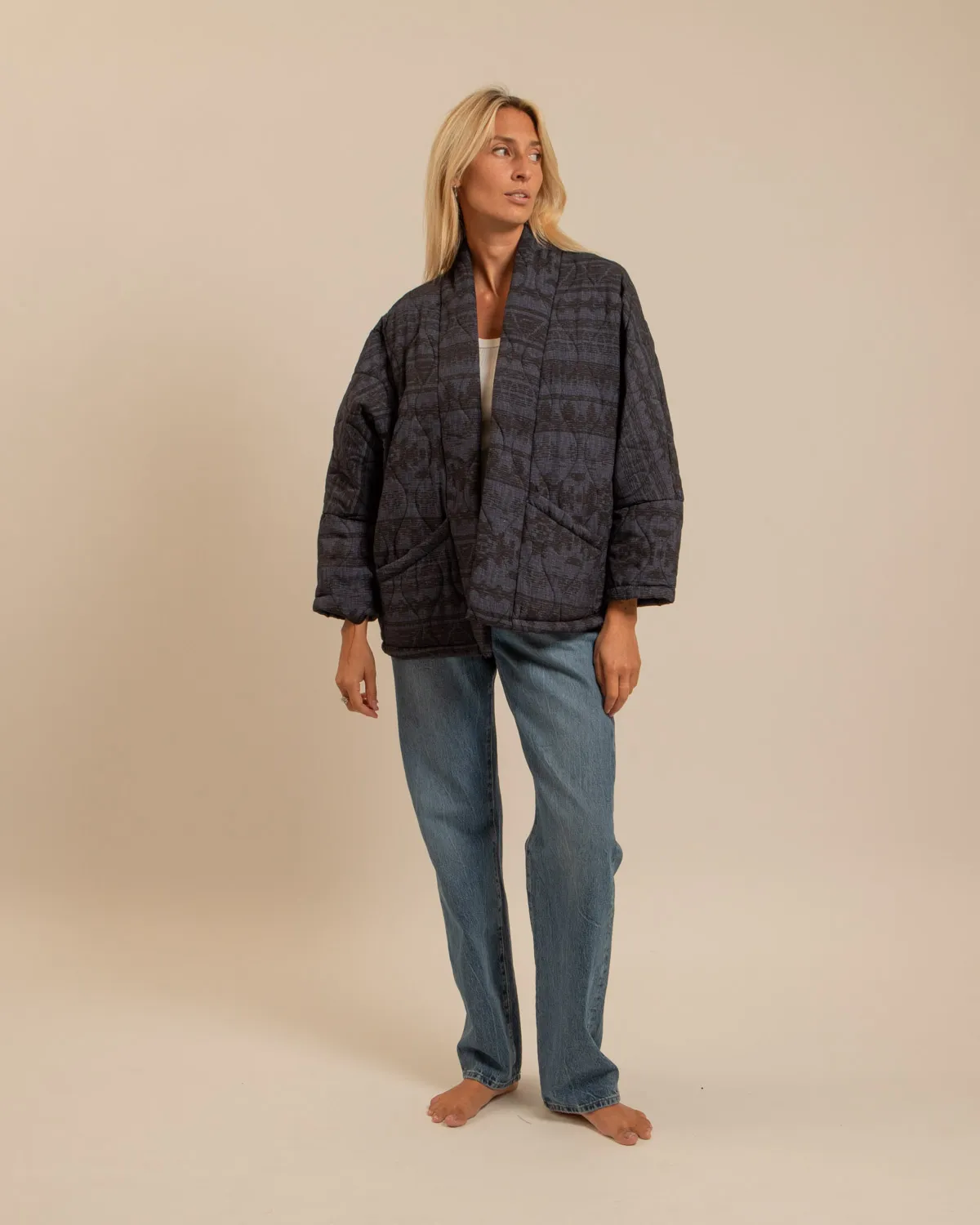 AOKYANOS Chicago veste navy imprimé viscose