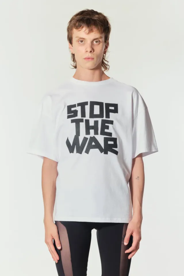 Jeanne Friot Stop The War Tee t-shirt noir coton
