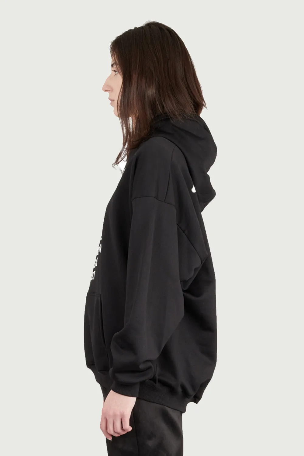 JEANNE FRIOT Why Be Hoodie sweat noir oversize