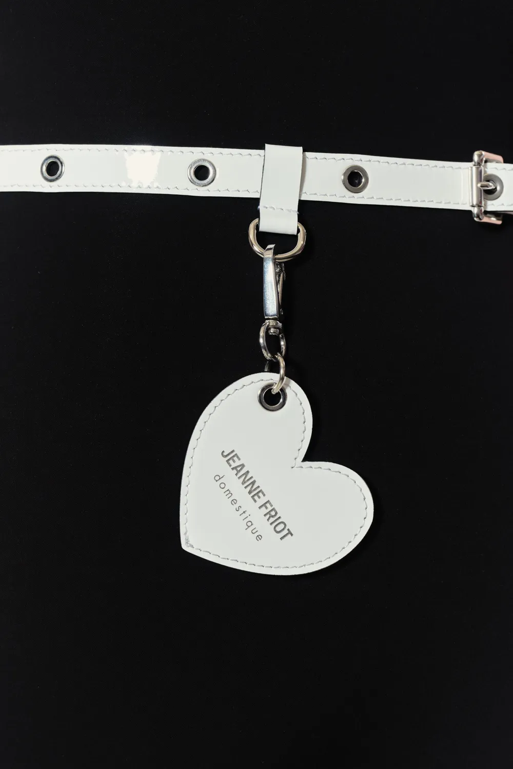 Jeanne Friot Heart Charm Basic Small cuir noir