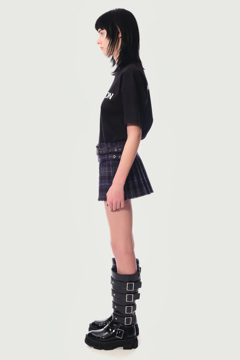 Jeanne Friot Mini Purple Kilt tartan violet