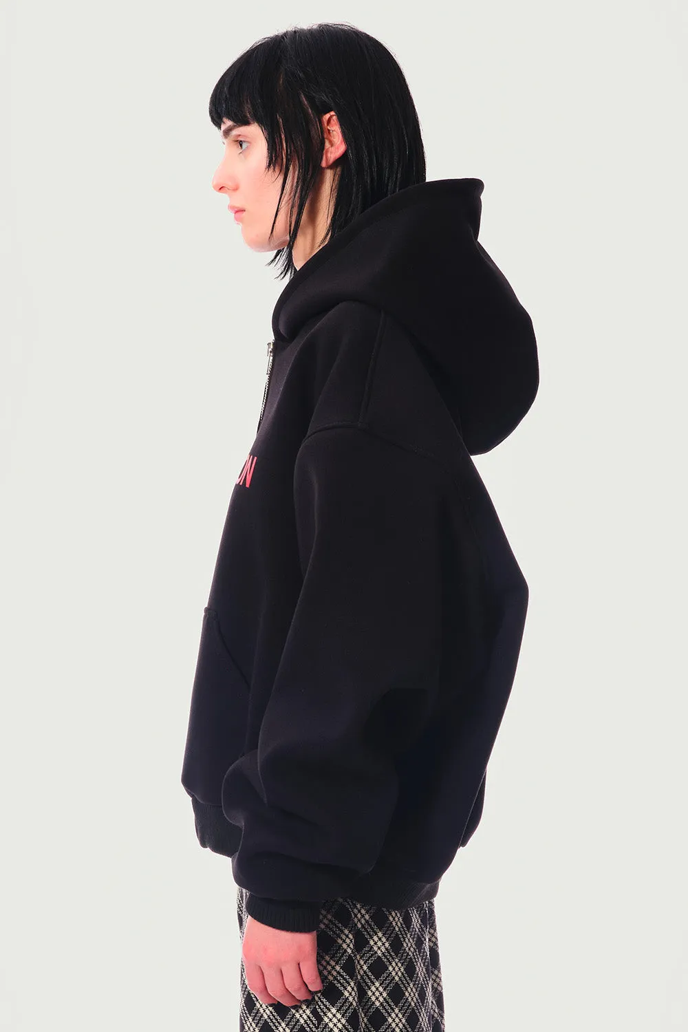 Jeanne Friot Revolution Crepe Hoodie sweat noir rouge