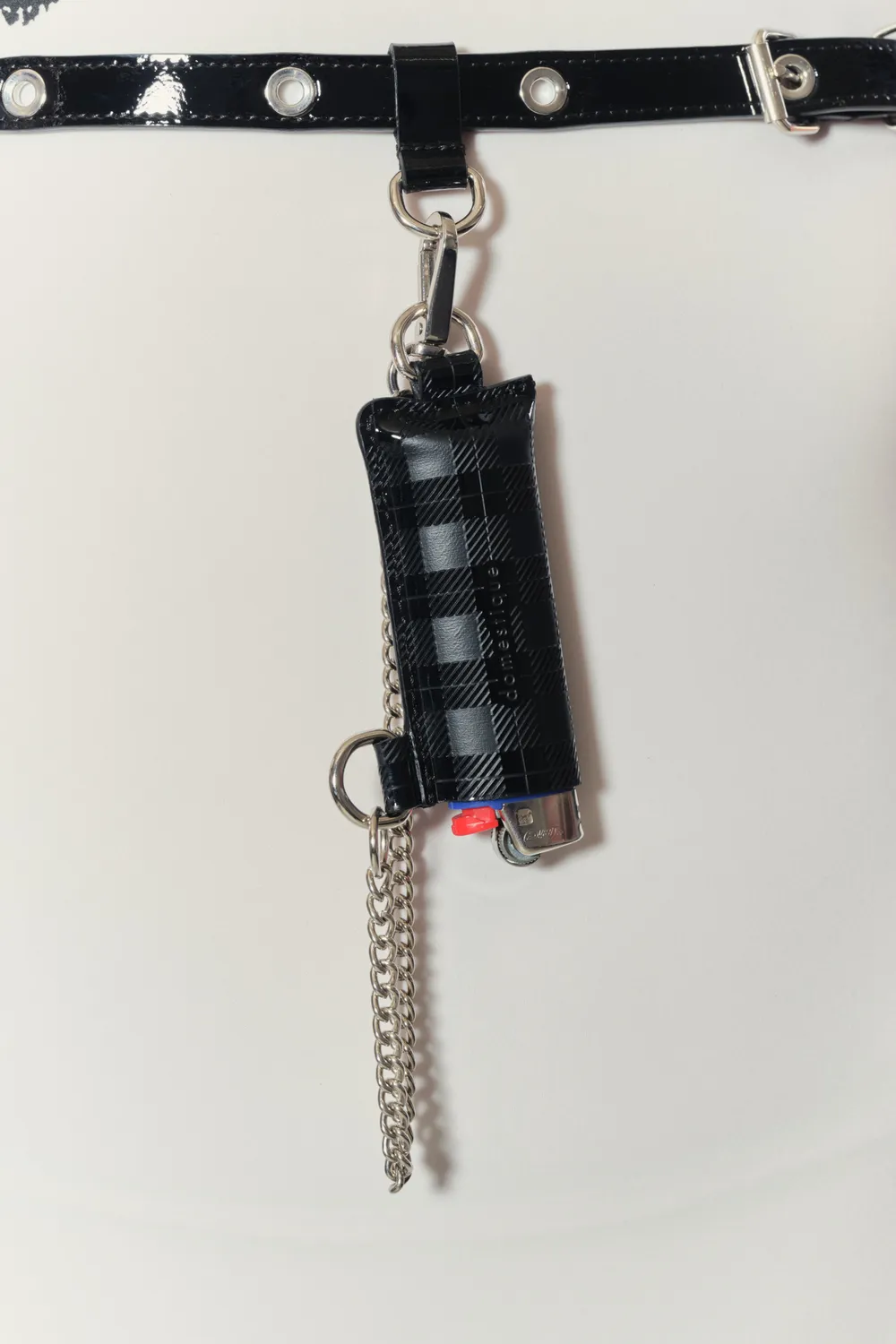JEANNE FRIOT Lighter Holder Tartan étui briquet cuir