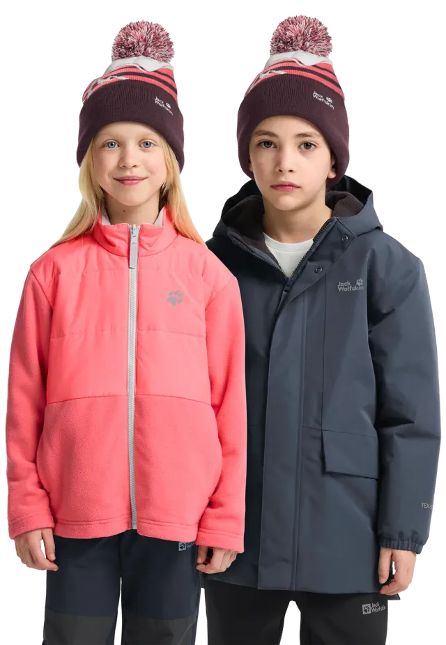 Jack Wolfskin Stripy Pompom Beanie K bonnet enfant