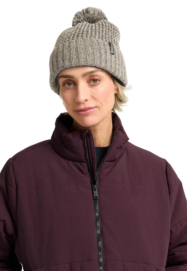 JACK WOLFSKIN MEDLEY KNIT BEANIE W bonnet pompon polaire