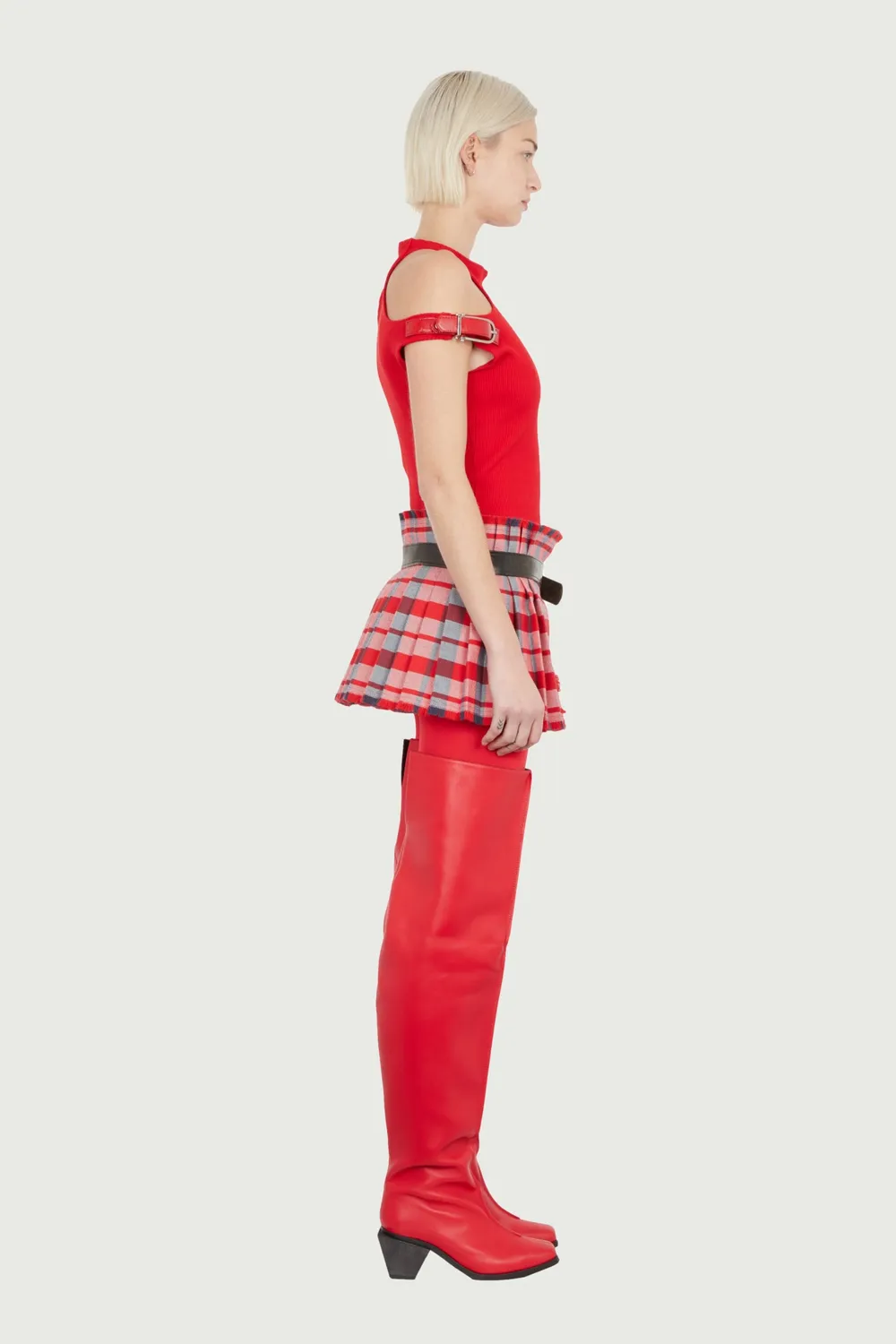 Jeanne Friot Mini Kilt jupe tartan rouge XS