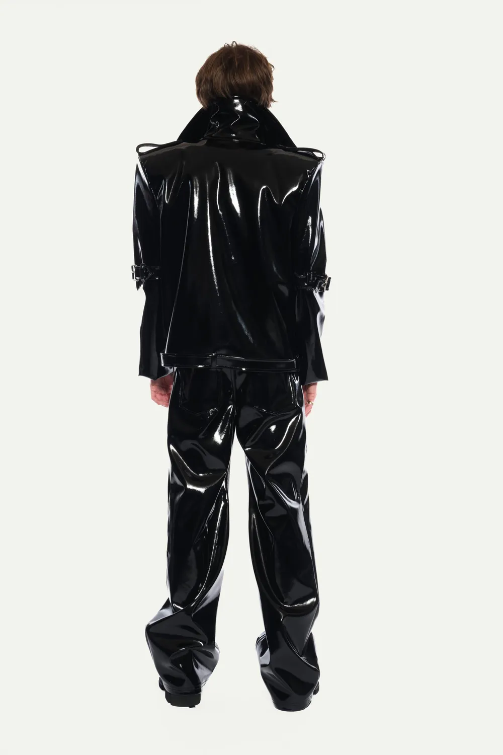 Jeanne Friot Debbie Short Coat manteau vinyl noir M