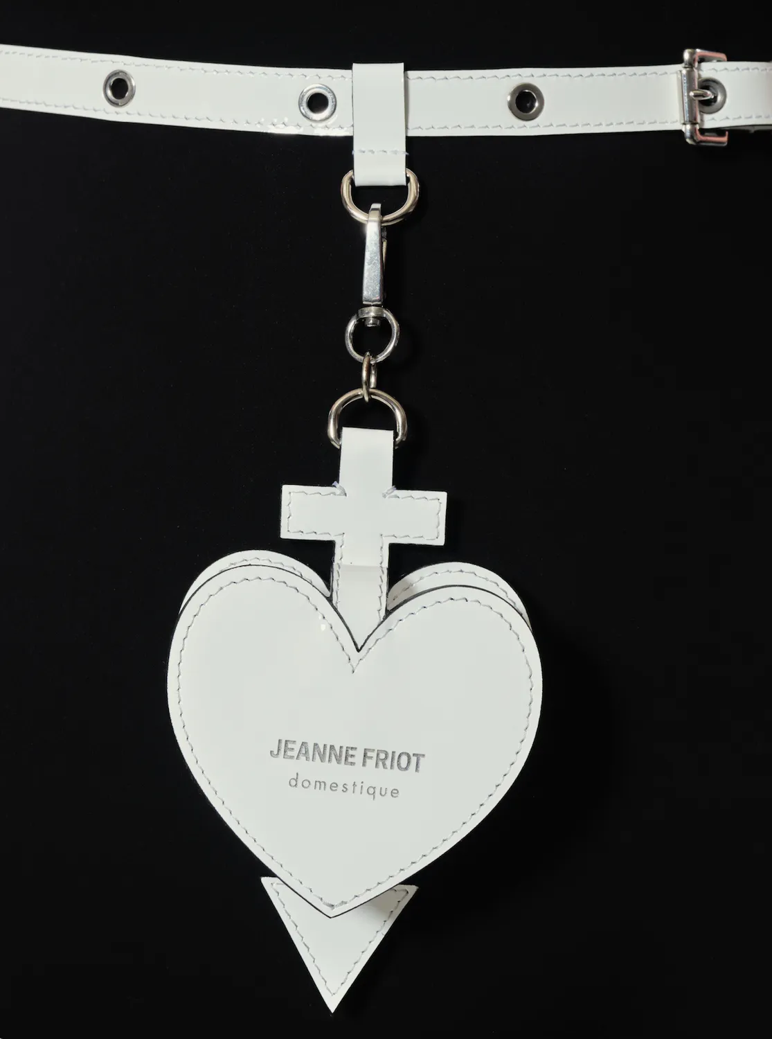 JEANNE FRIOT Heart AirPods Case étui cuir noir