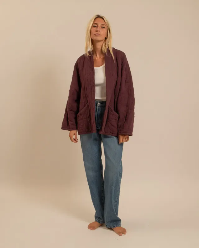 AOKYANOS Chicago veste kimono bordeaux matelassé