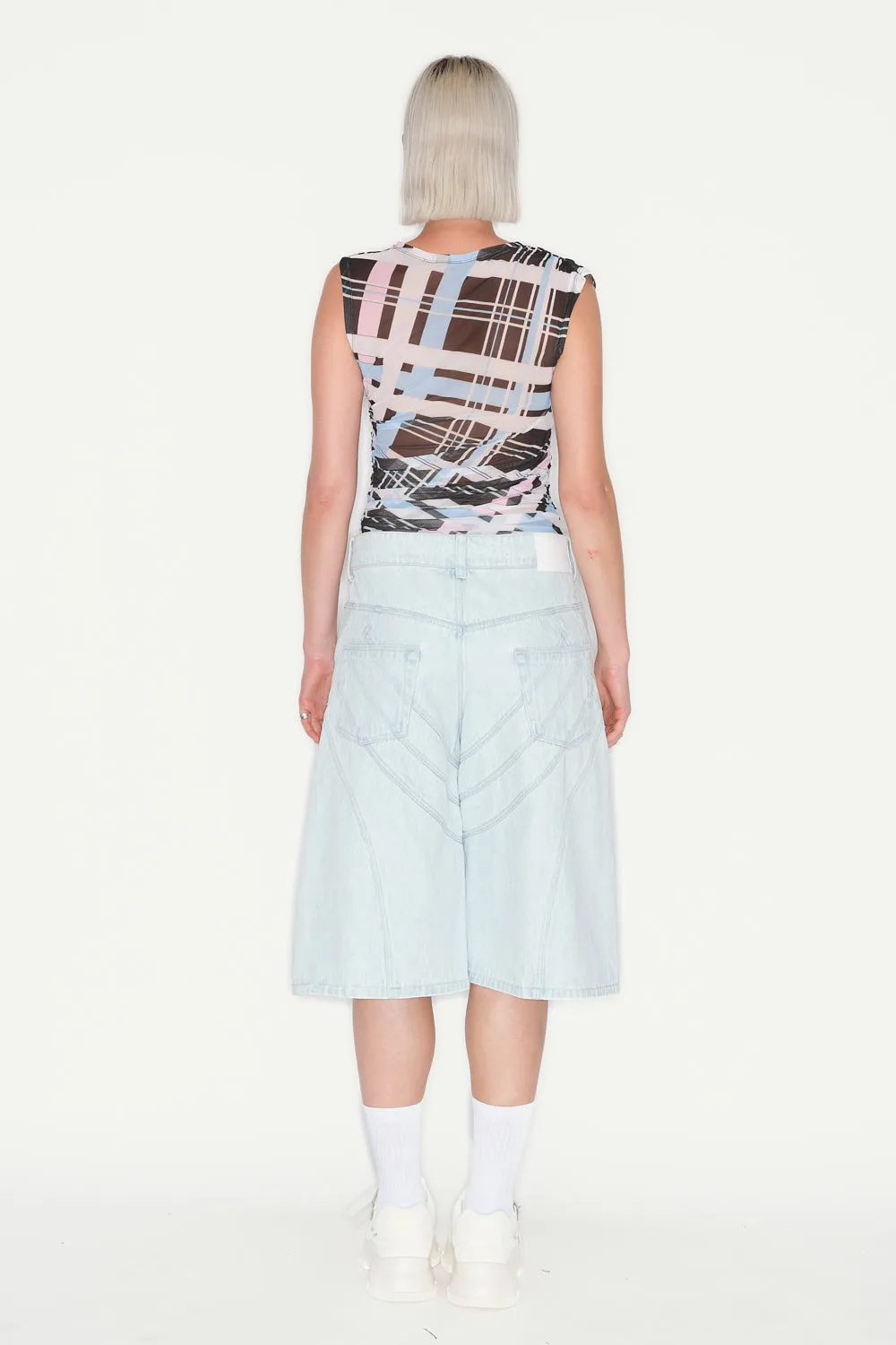 JEANNE FRIOT Armour Bermuda short jean upcyclé bleu