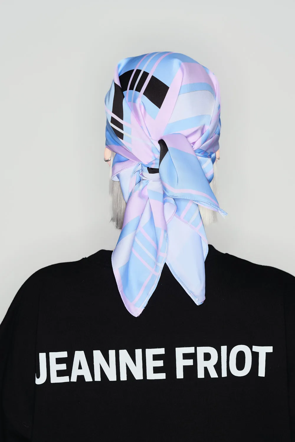 Jeanne Friot Flag foulard satin tartan trans