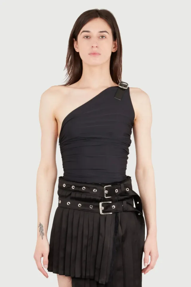 Jeanne Friot Black Pleats top noir plissé XS