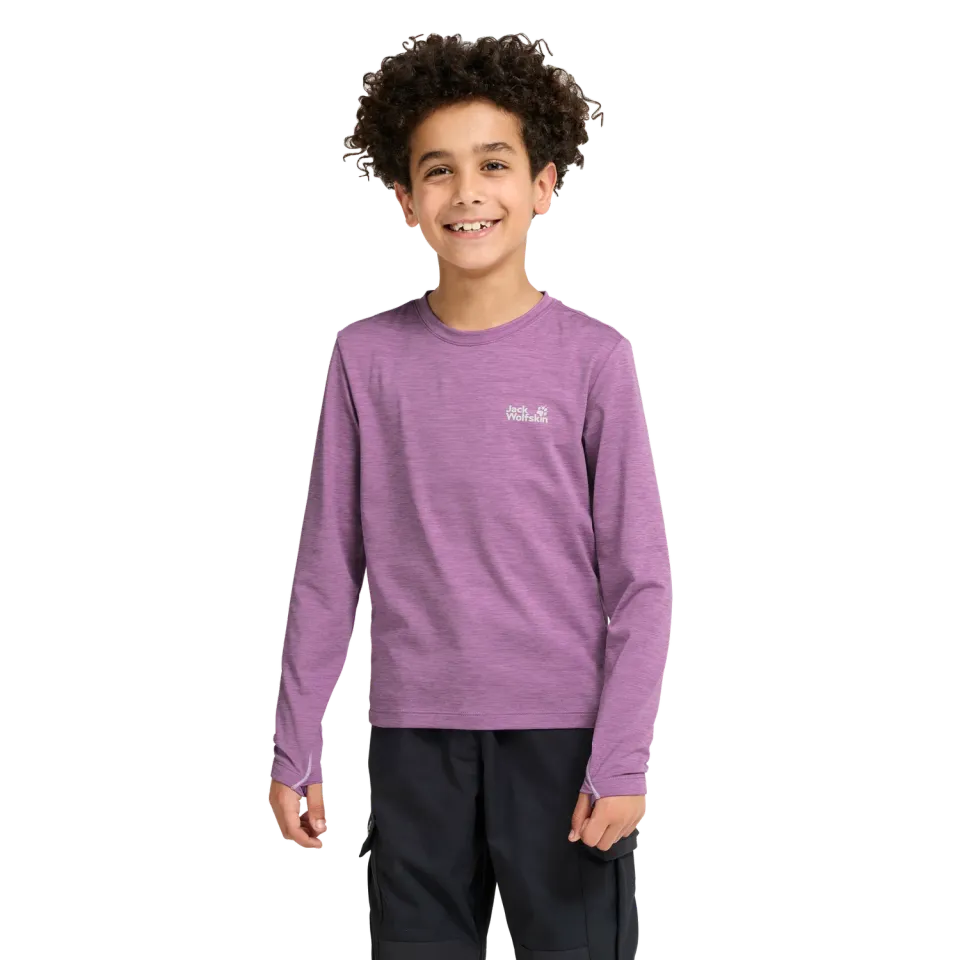 Jack Wolfskin Trail LS K t-shirt enfant manches longues sechage rapide