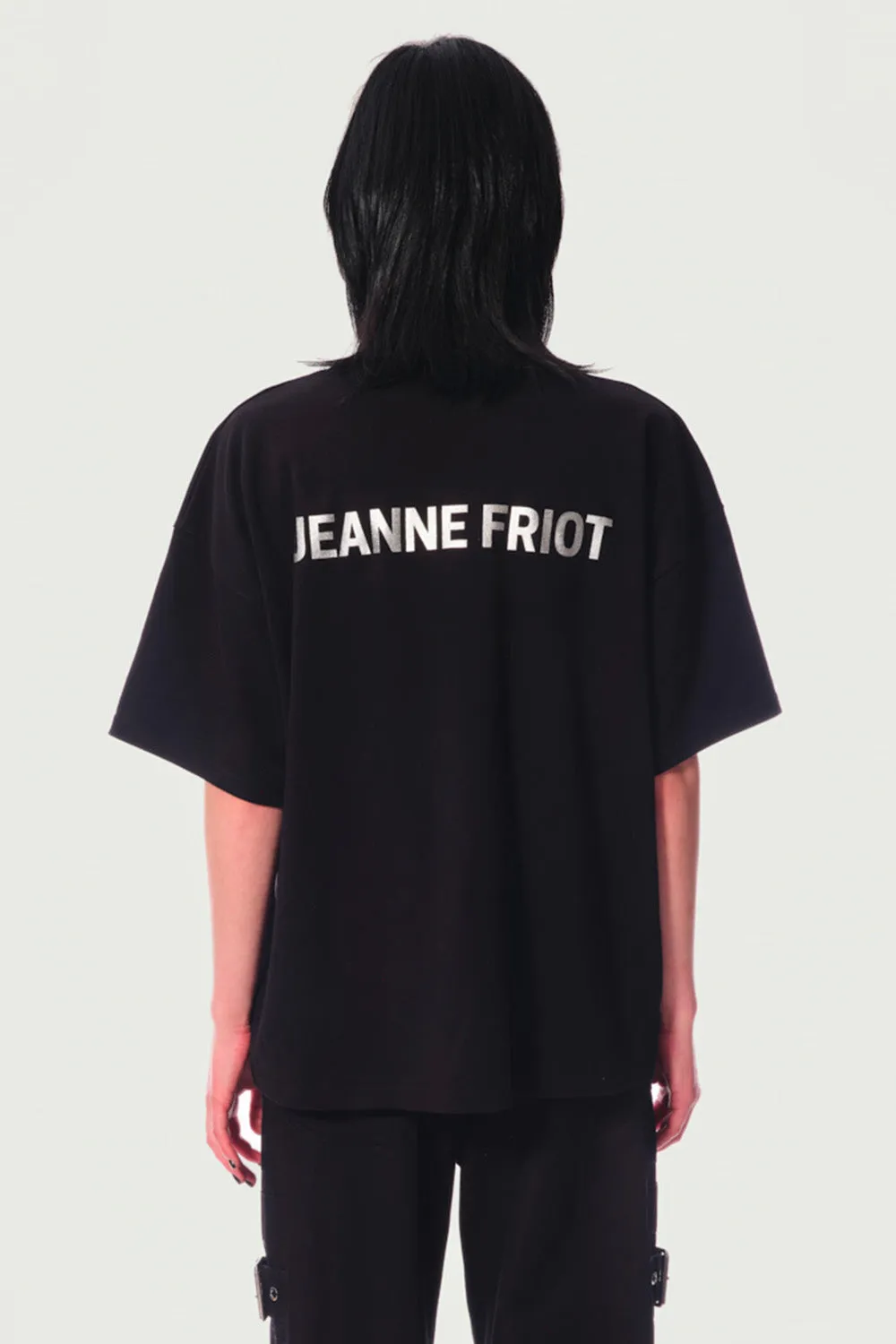 JEANNE FRIOT Fight Tee tee-shirt oversize noir slogan