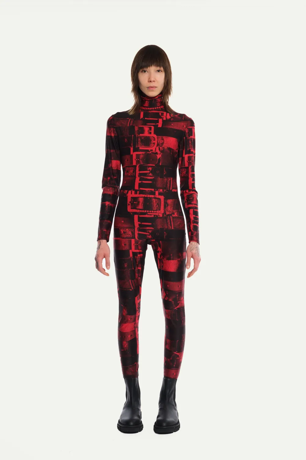 Jeanne Friot Cavaliere Jumpsuit combinaison rouge moulante