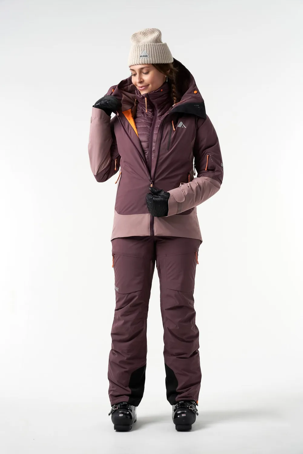 Orage Nina veste ski femme Dark Plum isolante