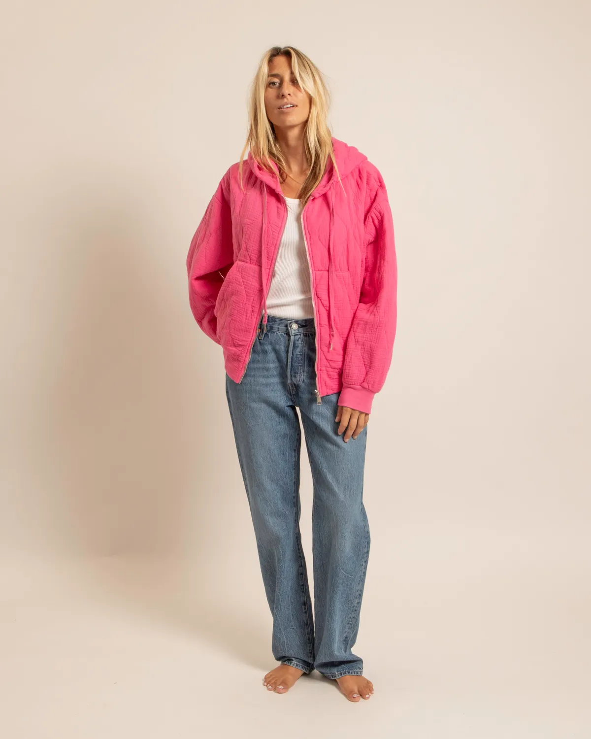 AOKYANOS Washington veste capuche fushia coton
