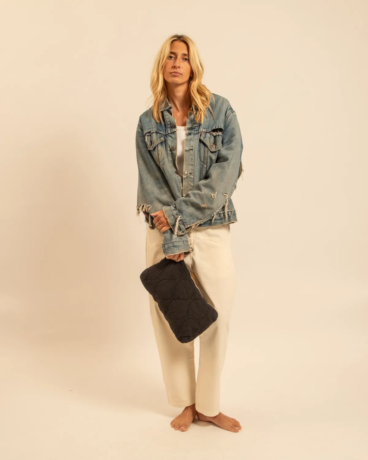 Aokyanos Orlando pochette matelassée noire viscose