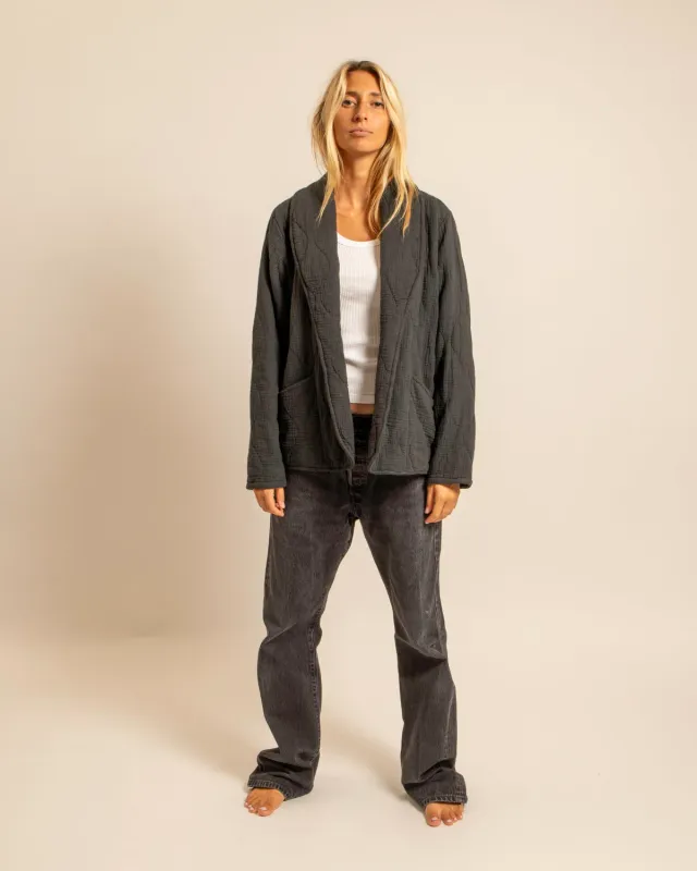 AOKYANOS Cuba kimono anthracite coton matelassé