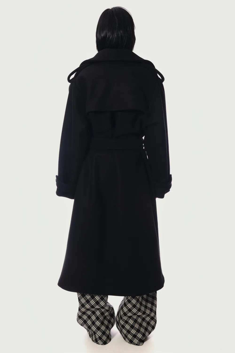 Jeanne Friot Awake Trench manteau noir laine